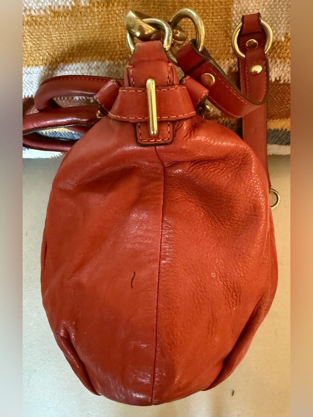 Coach Madison Sophia Satchel Red Leather Crossbody Bag Gold Hardware - Picture 7 of 14